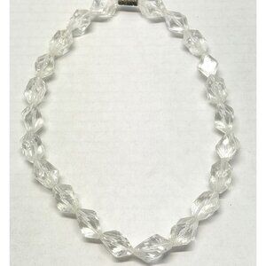 Vintage lucite ice cube beaded necklace